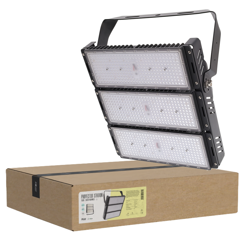 Holofote LED 750W Stadium 112500Lm Driver Meanwell 1-10V IP65 Philips 3030 100.000H