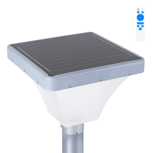 Poste LED Solar Retangular para Jardins 45W com Detector de Proximidade