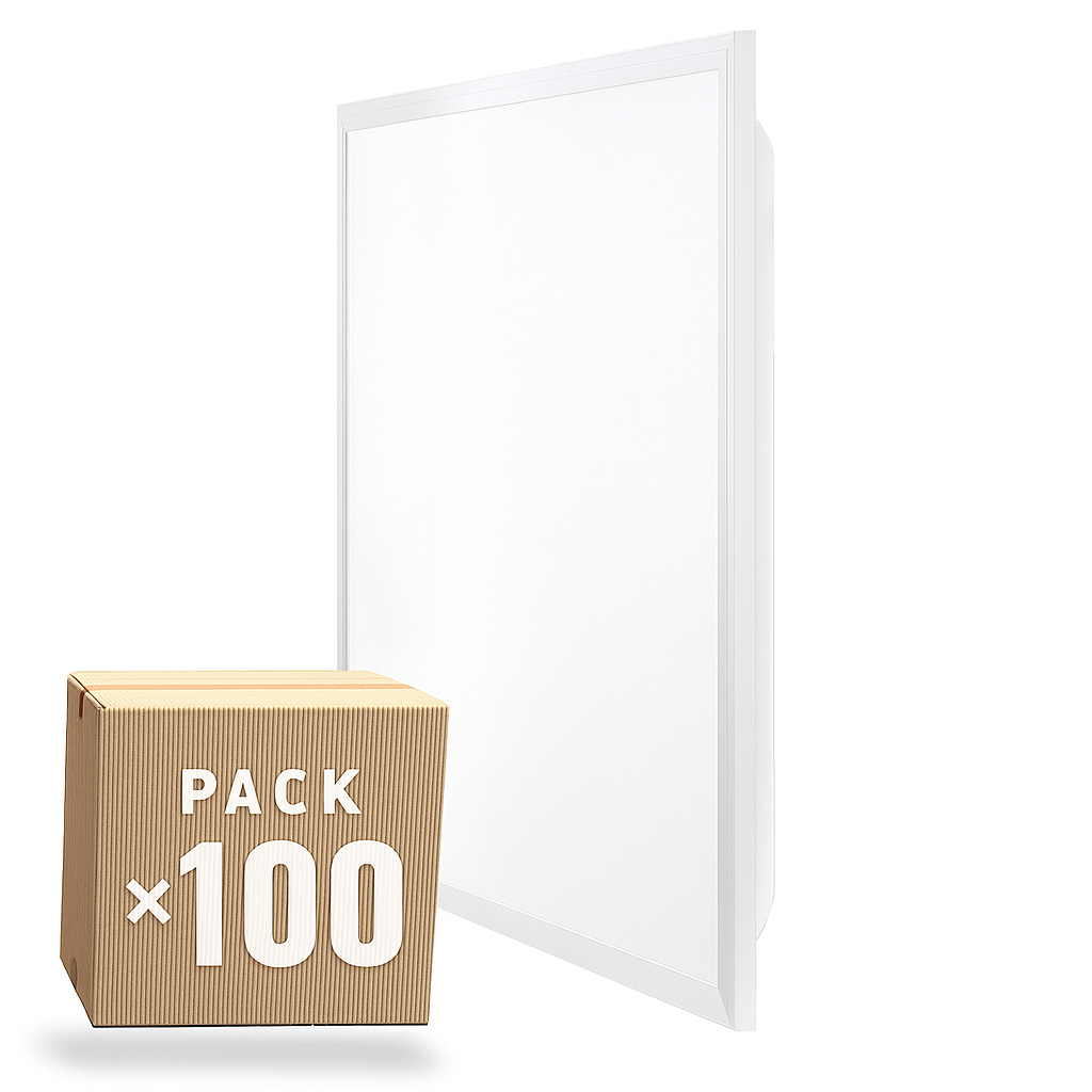 Pack 100 Panel LED 40W 4.600Lm 4000ºK 60x60Cm Enrejado Lifud Flicker Free UGR19 60.000H