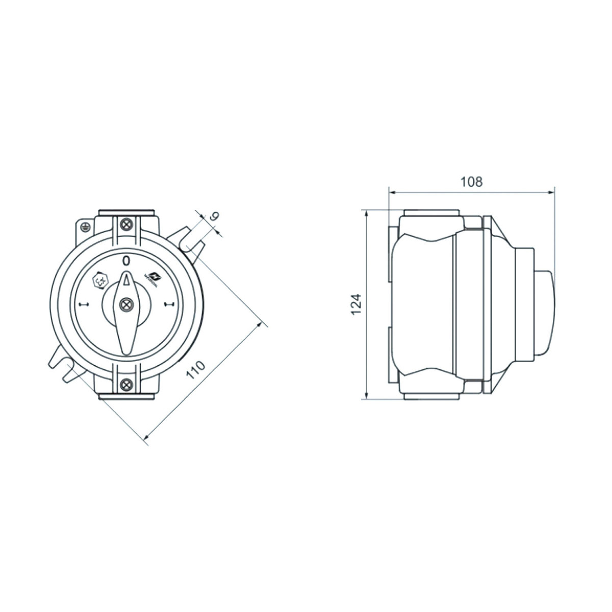 Interruptor ATEX 4 Polos 16A IP66 Alumínio Zonas 1, 2, 21 e 22 5 Anos Garantia
