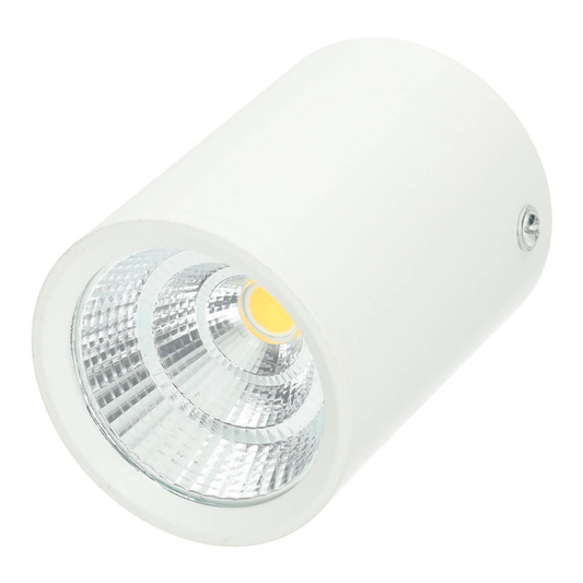Foco Downlight Saliente LED 7W COB Bridgelux 4000K – Preto / Branco
