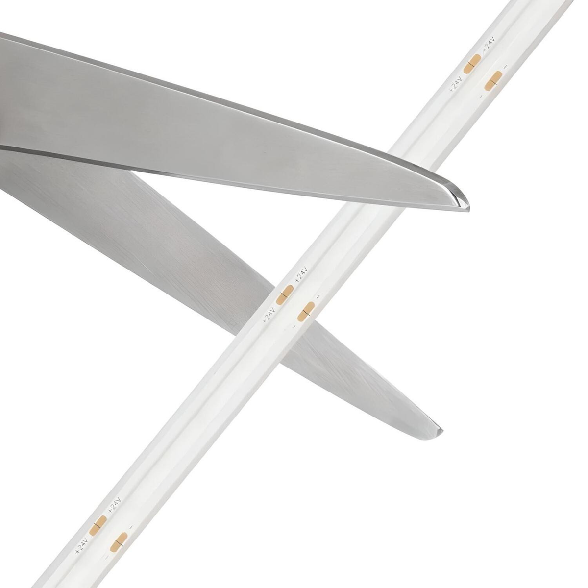 Fita LED COB SCOB cortável com tesoura - marcações de corte visíveis