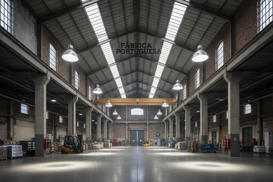 Armazém industrial iluminado com campânulas LED UFO — Luzinterior