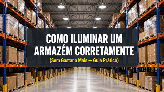 Armazém industrial iluminado com campânulas LED UFO — guia completo de iluminação para armazéns