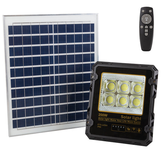 Holofote 200W com Painel Solar Controle Remoto IP65 [1916-FLSOL-200W-CW]