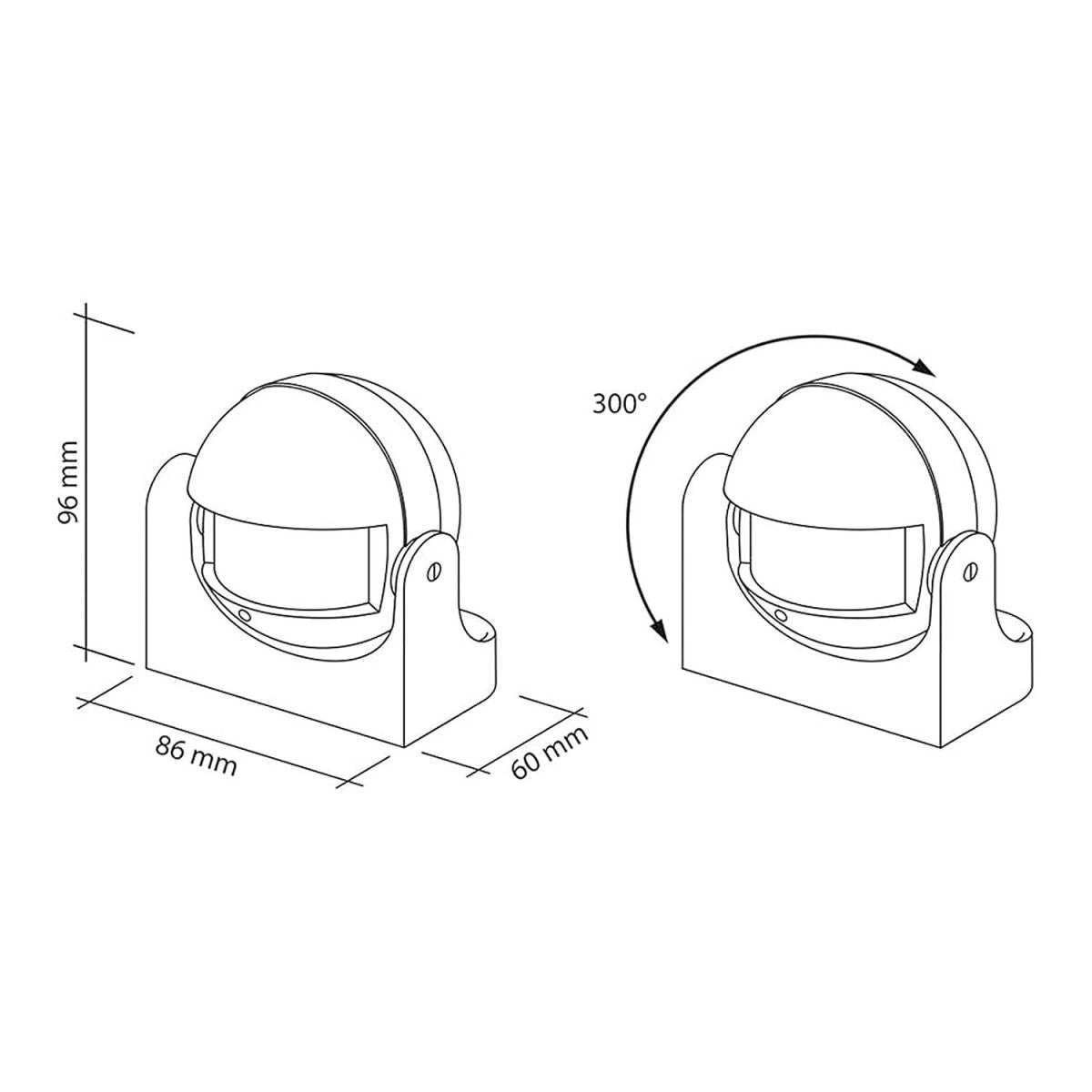 Sensor de Movimento PIR 180° de Superfície – 1200W IP401