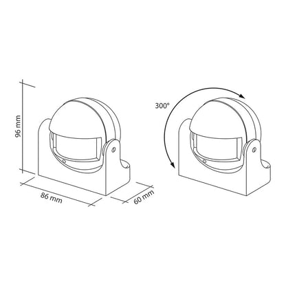 Sensor de Movimento PIR 180° de Superfície – 1200W IP401