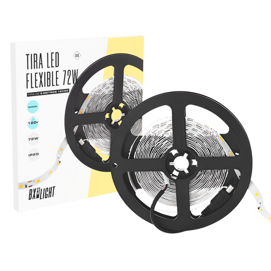 Faixa de 300 LEDs 72W 3.780Lm CRI85 6000ºK SMD5050 12VDC x5M 40.000H [BX3-219009W]