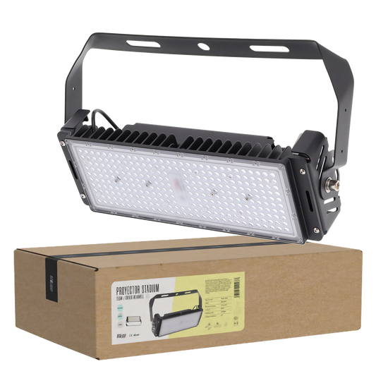 Holofote LED 250W Stadium 37500Lm Driver Meanwell 1-10V IP65 Philips 3030 100.000H
