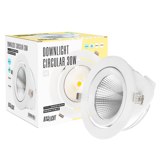 Foco Downlight LED 30W 3000Lm 4200ºK Ajustável UGR17 50.000H [BX3-30W-GW]