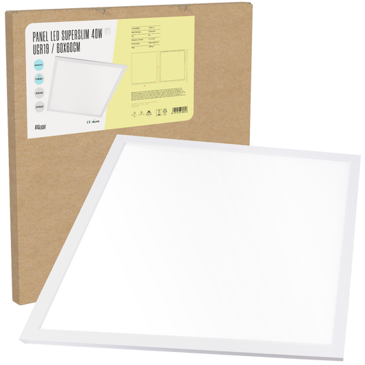 Painel LED Superslim 40W 4.500Lm 6000ºK 60x60Cm UGR19 40.000H [BX3-595-40-CW]