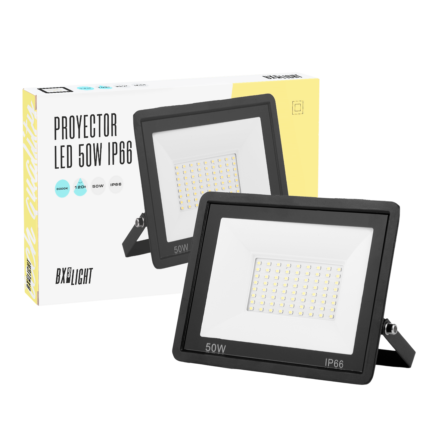 Holofote LED 50W 6000Lm 6000ºK IP66 Regulável 60.000H [BX3-6007-CW]