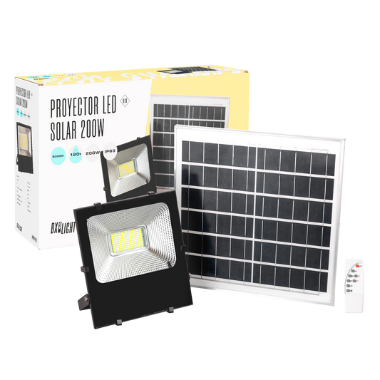 Holofote LED 200W 20.000Lm 6000ºK Sensor Solar 200W + Painel de Controle Remoto 6V/30W 40.000H [BX3-626006-CW]