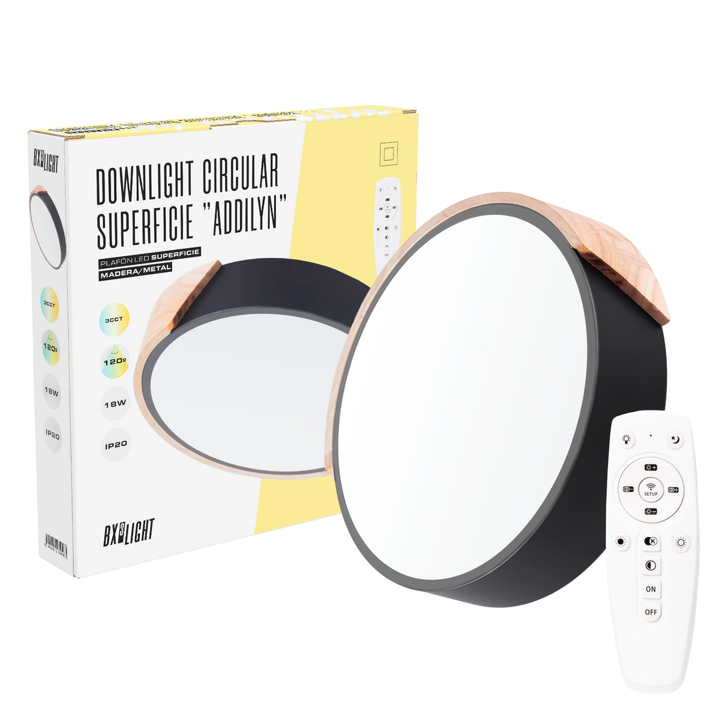 Plafon LED Circular Bicolor 18W 1.800Lm "Addilyn" Temperatura de Cor Ajustável 40.000H [BX3-BI-18W-01]