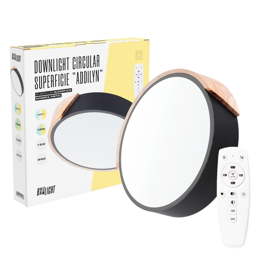 Plafon LED Circular Bicolor 18W 1.800Lm "Addilyn" Temperatura de Cor Ajustável 40.000H [BX3-BI-18W-01]