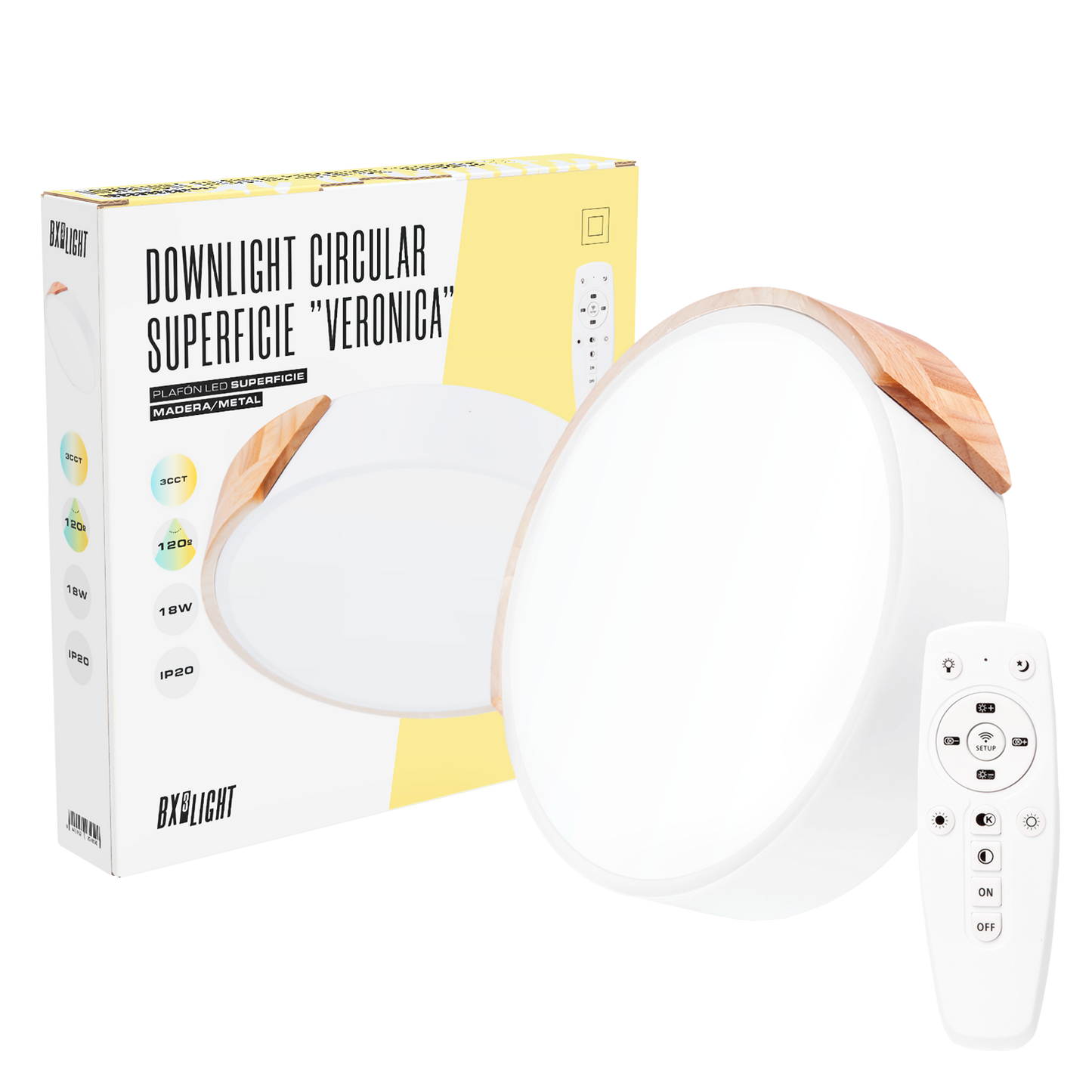 Plafon LED 18W 1.800Lm Circular Bicolor "Veronica" Temperatura de Cor Ajustável 40.000H [BX3-BI-18W-03]