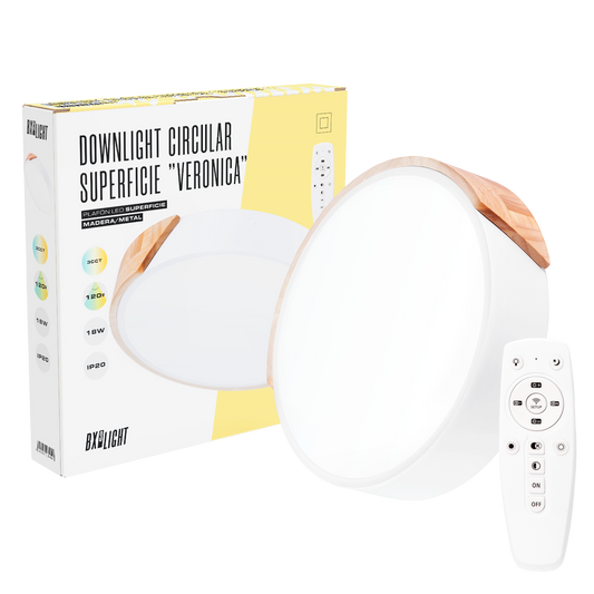 Plafon LED 18W 1.800Lm Circular Bicolor "Veronica" Temperatura de Cor Ajustável 40.000H [BX3-BI-18W-03]