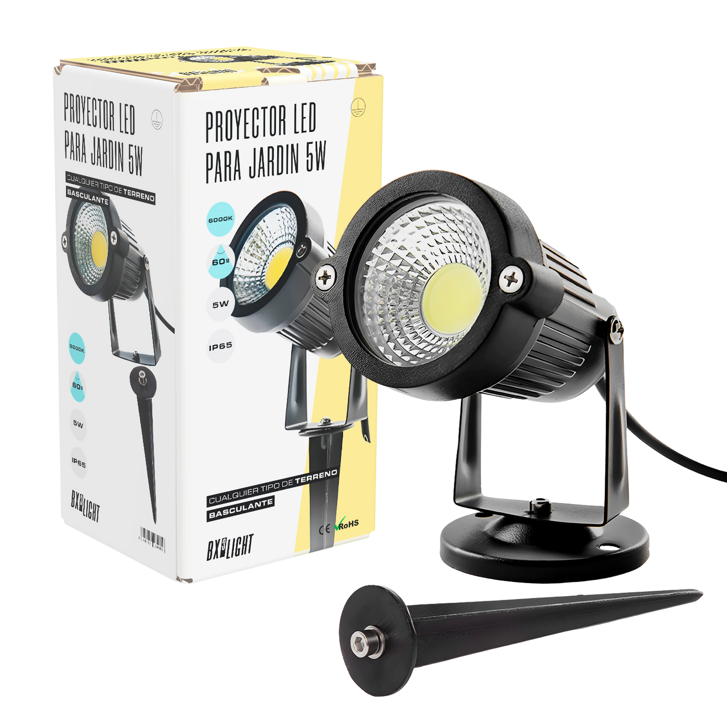 Refletor LED para jardim 5W 421Lm 3000ºK Spike 40.000H [BX3-C10-5W-WW]