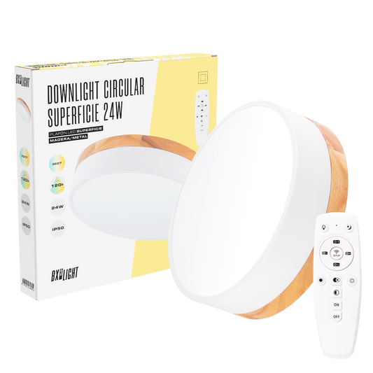 Plafon LED 24W 2493Lm Controle Remoto (Intensidade-CCT) 10.000H [BX3-CCT-DL24W]