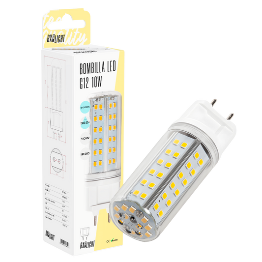 Lâmpada LED G12 10W 1050Lm 4200ºK 40.000H [BX3-G12-2835-10W-W]