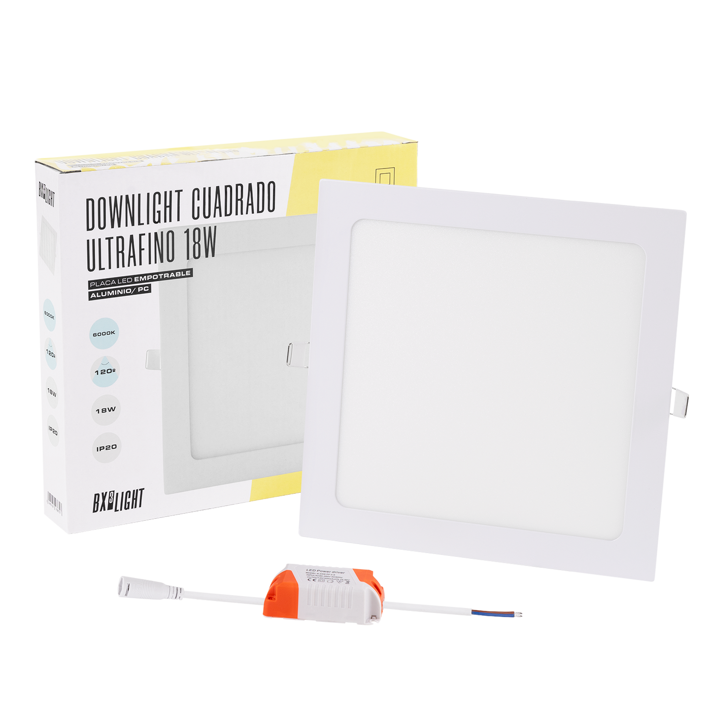Downlight Slimline LED 18W 1350Lm 4200ºK Quadrado 40.000H [BX3-GP-LZ-6-W]