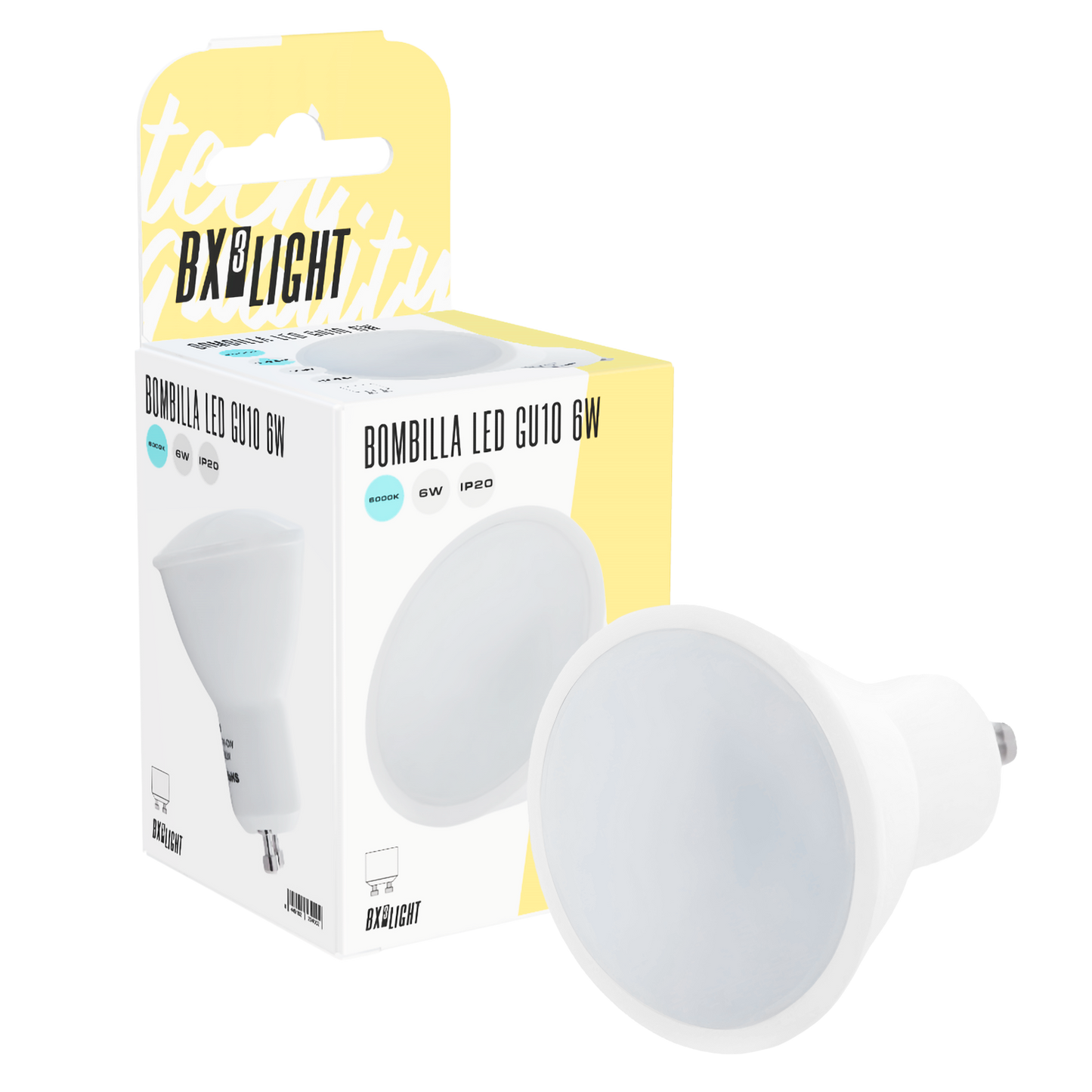Lâmpada LED GU10 6W 500Lm 4200ºK 40.000H [BX3-GU10-SMD-6W-IW]