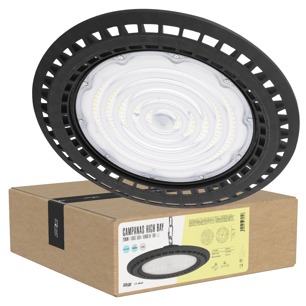 Campânula LED 200W 34000Lm 4000ºK Cree IP65 LIFUD 1-10V 100.000H [BX3-HVB200WP3-W]