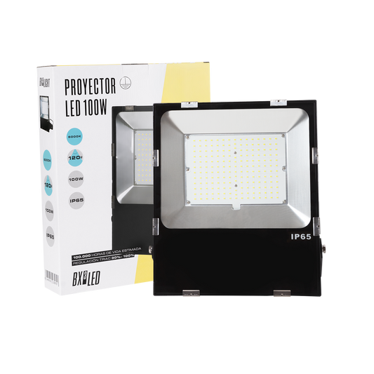 Holofote LED 100W 16000Lm 6000ºK PRO SMD3030 IP65 Regulável 100.000H [BX3-HVFL100WCPCW]