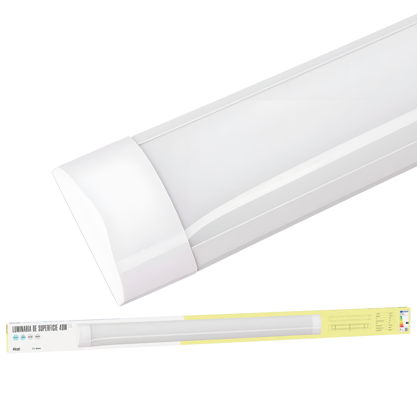 Luminária LED de Superfície Linear 40W 120Lm/W 4800Lm 4200ºK 120Cm 40.000H [BX3-LLS-404800120-W]