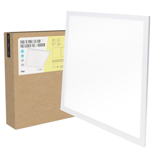 Pacote 10 Painel LED 40W 4.000 Lm 6500ºK 60x60Cm PRO Sem cintilação 60.000H [BX3-LPT59540WLIFUDCW]