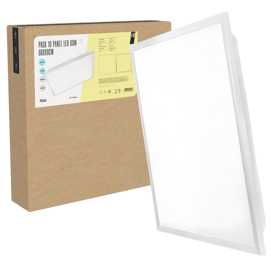 Pacote 10 Painel LED 60W 5400Lm 4200ºK 60x60x3Cm 40.000H [BX3-LPT-6060-60W-W]