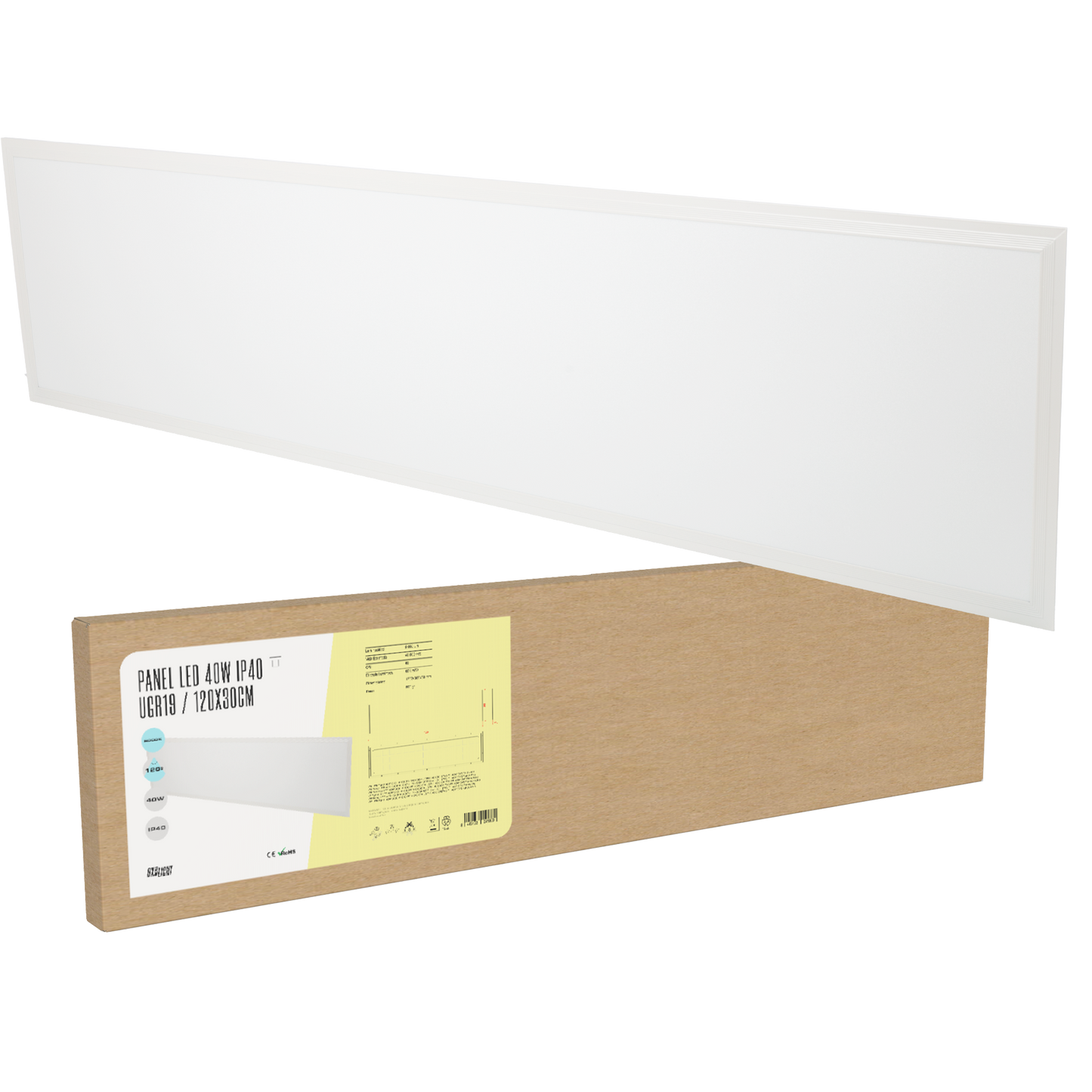 Painel LED 40W 3600Lm 4200ºK 120x30Cm UGR19 40.000H [BX3-PL-40W-W]