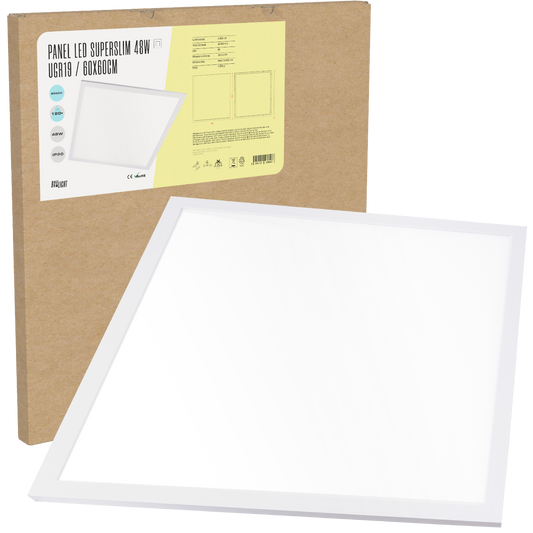Painel LED Superslim 48W 4.800Lm 6000ºK 60x60Cm UGR19 40.000H [BX3-PL-595-48-CW]