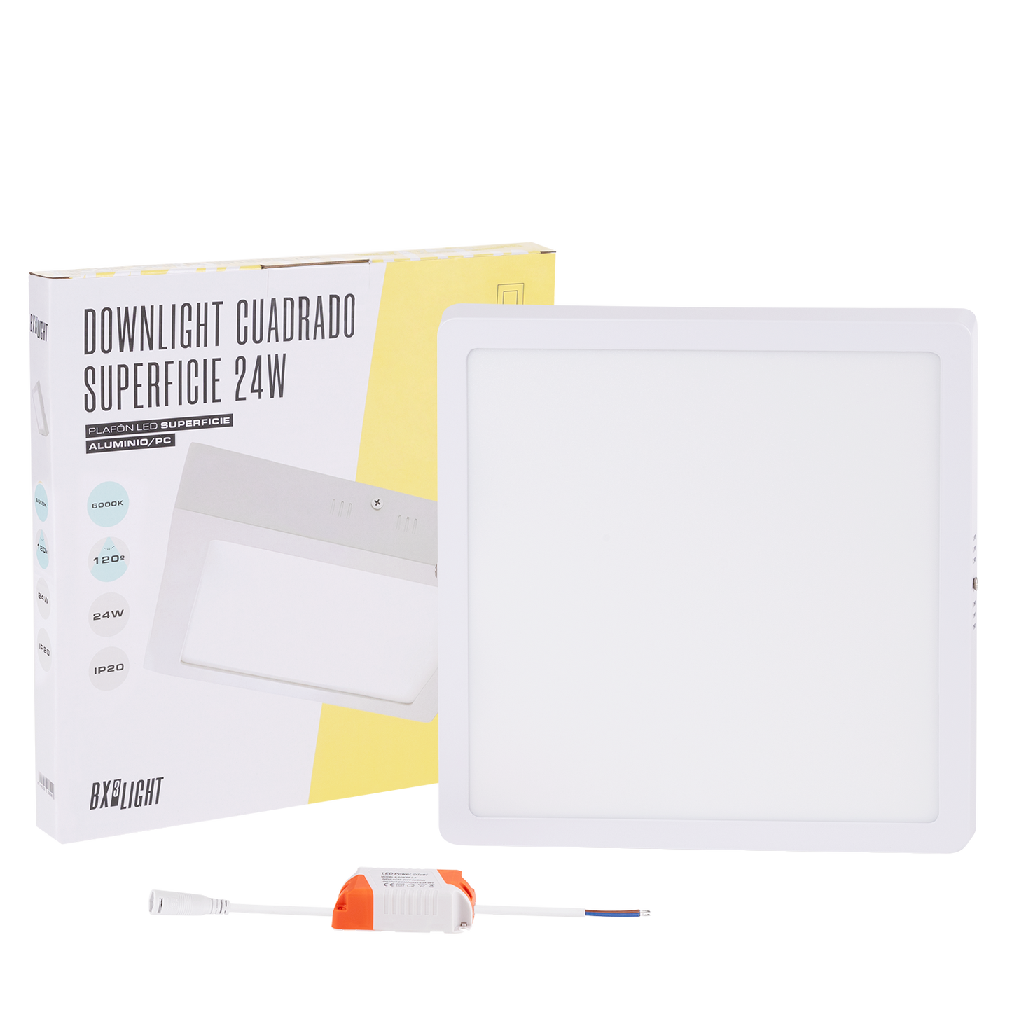 Plafon LED 24W 1778Lm 6000ºK Quadrado 40.000H [BX3-PLAF-R-24W-CW]