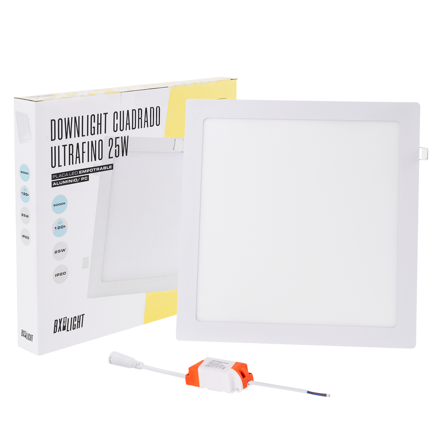 Downlight Slimline LED 25W 2.180Lm 6000ºK Quadrado 40.000H [BX3-RDP-25W-CW]