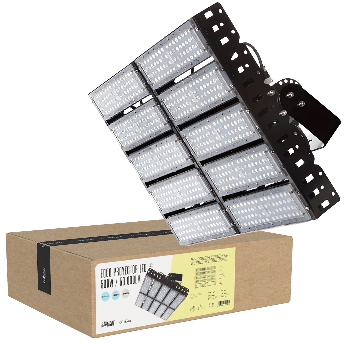 Holofote LED 500W 50.000Lm 6000ºK IP65 100.000H [BX3-SDF- 500W-CW]