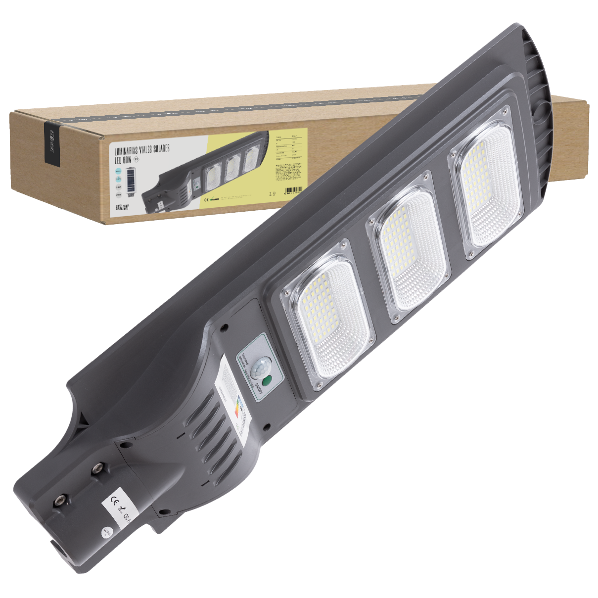 Luz de Rua LED 60W 6000ºK IP65 Sensor Solar 50.000H [BX3-SLABS60W-CW]