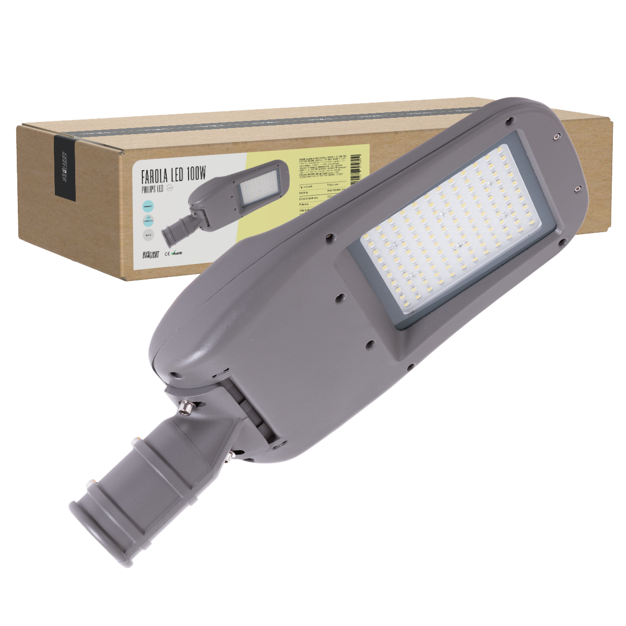 Iluminação pública LED 100W 16.000Lm 6000ºK 0-10V IP65 PRO SMD5050 100.000H