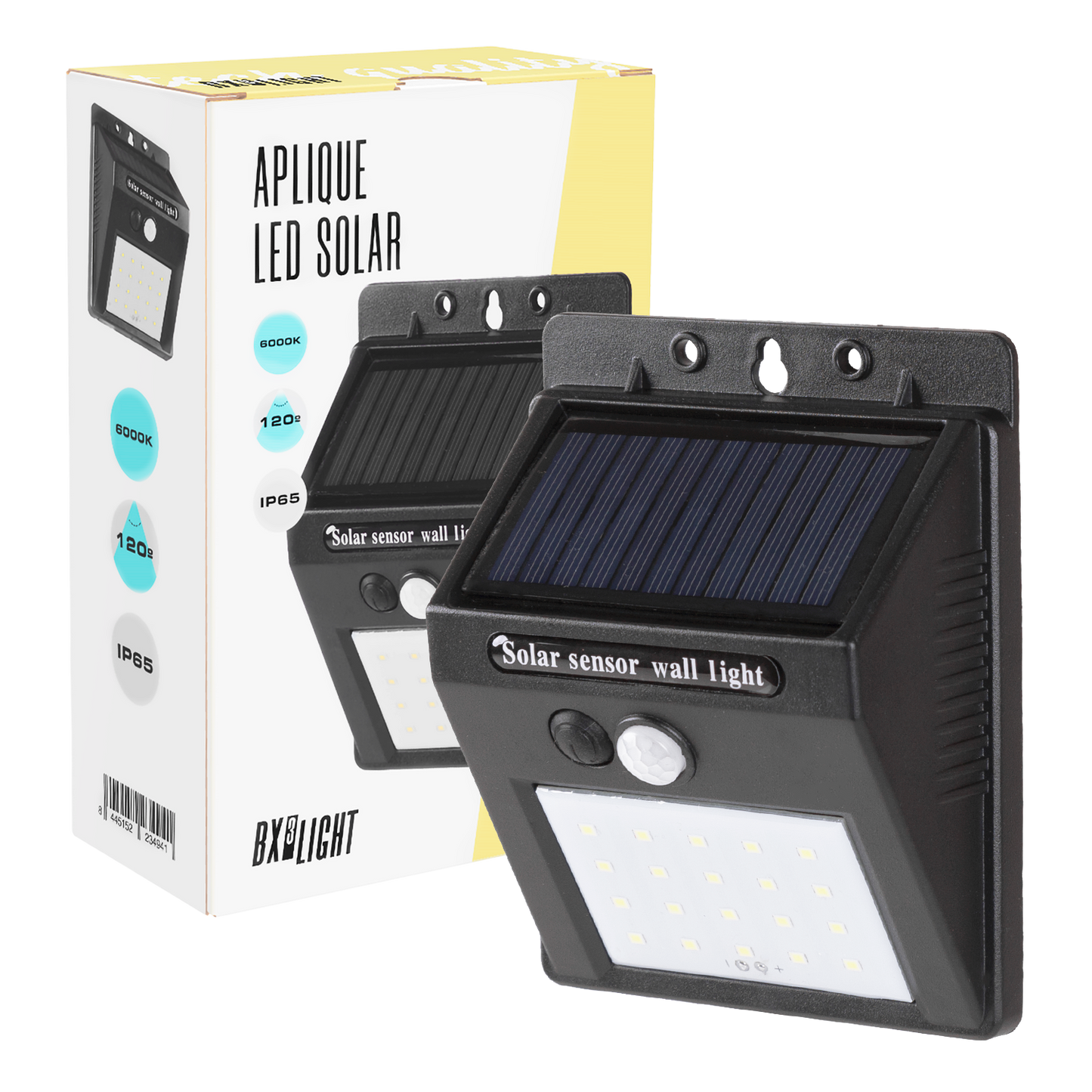 Luz de Parede LED 6000ºK Sensor Solar IP65 40.000H [BX3-SW5050-PIR]