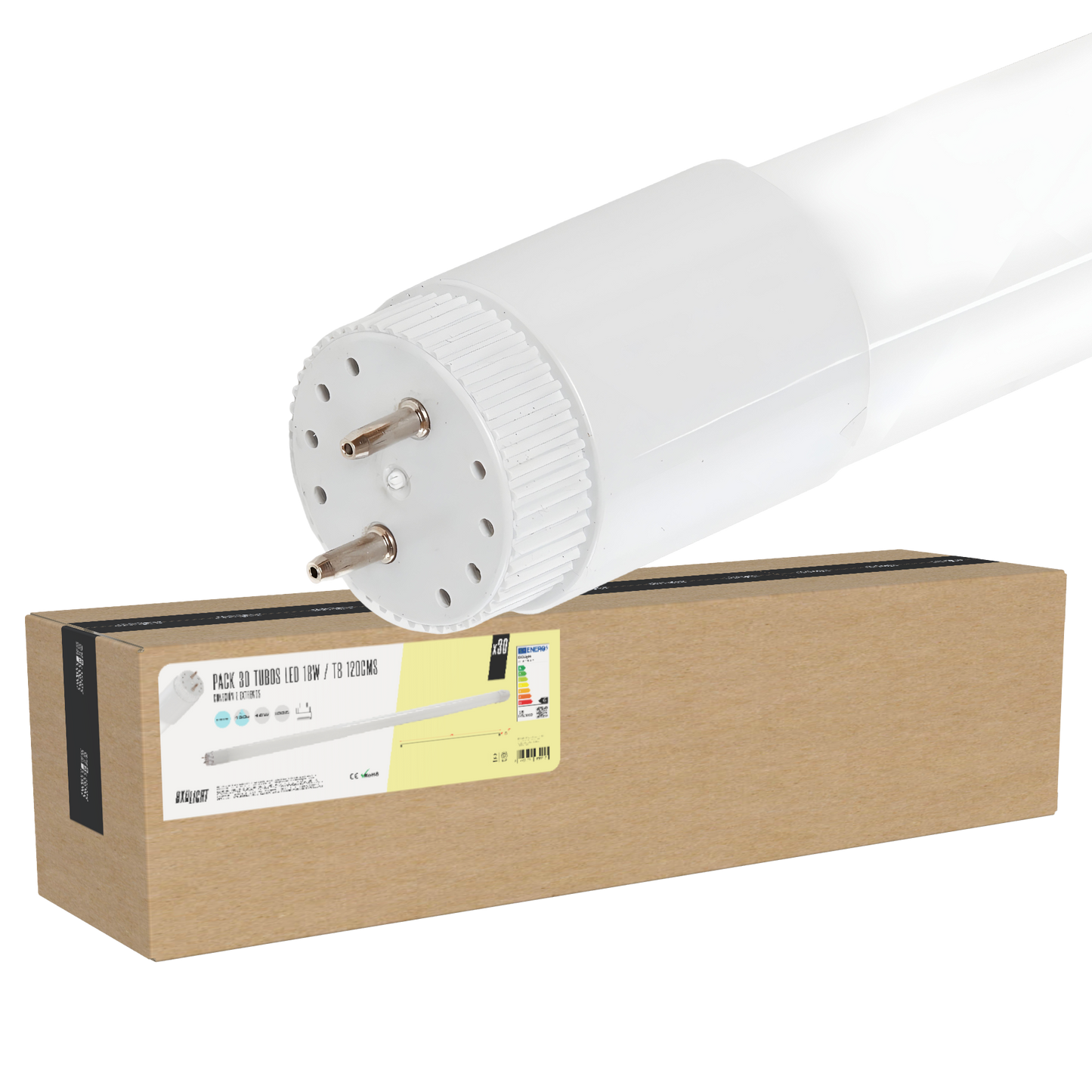 Pacote de 30 Tubos LED T8 18W 1.440Lm 6000ºK 1200mm 40.000H [BX3-T8-PC-1,2M-30-CW]