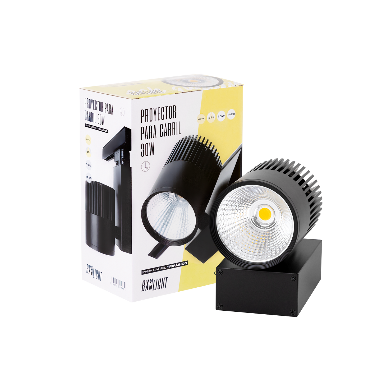 Foco LED 30W 2538Lm CRI90 3000ºK Trifásico UGR17 50.000H [BX3-TR30W-BLACK-WW]