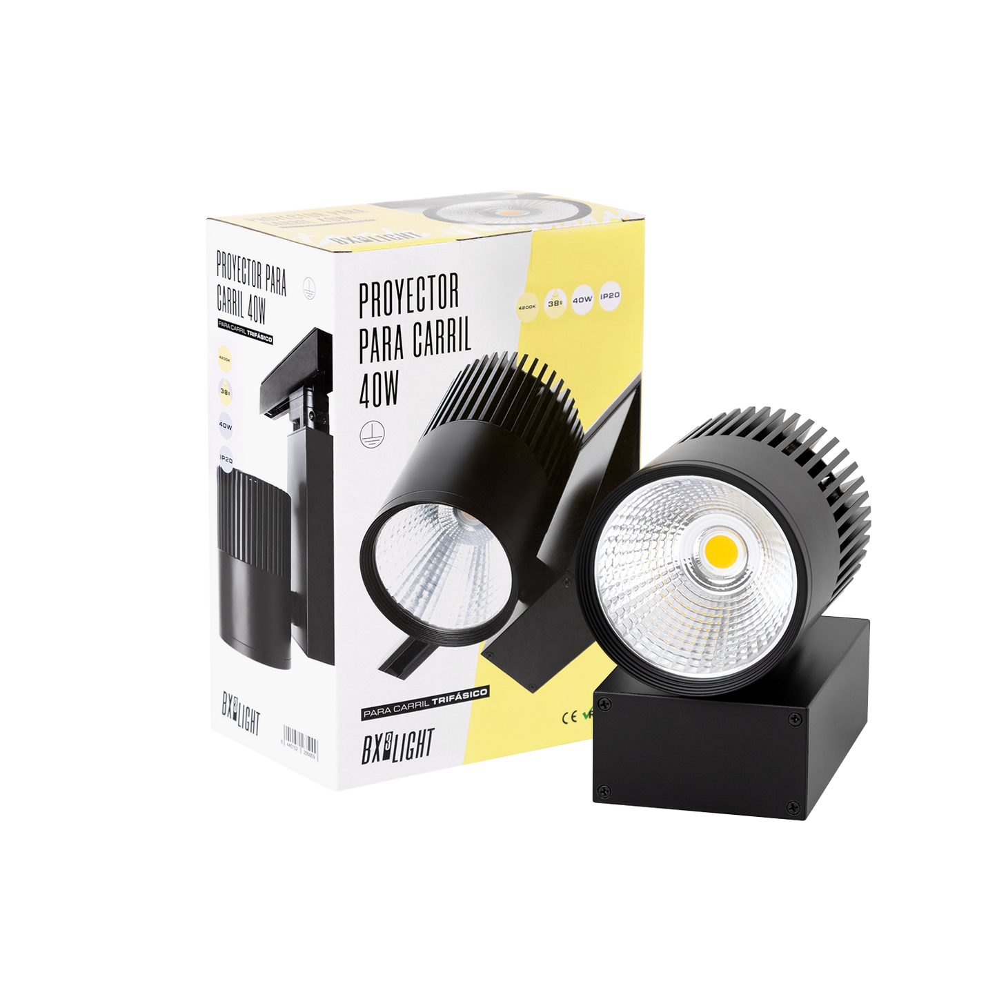 Foco LED 40W 3600Lm CRI90 4200ºK Trifásico UGR17 50.000H [BX3-TR40W-BLACK-W]