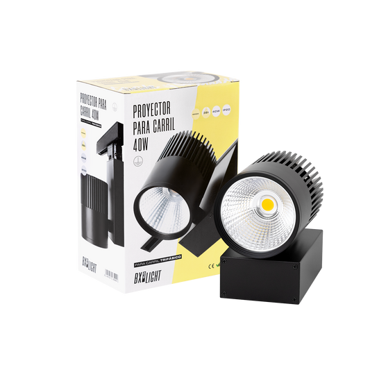 Farol LED 40W 3384Lm CRI90 3000ºK Trifásico UGR17 50.000H [BX3-TR40W-BLACK-WW]