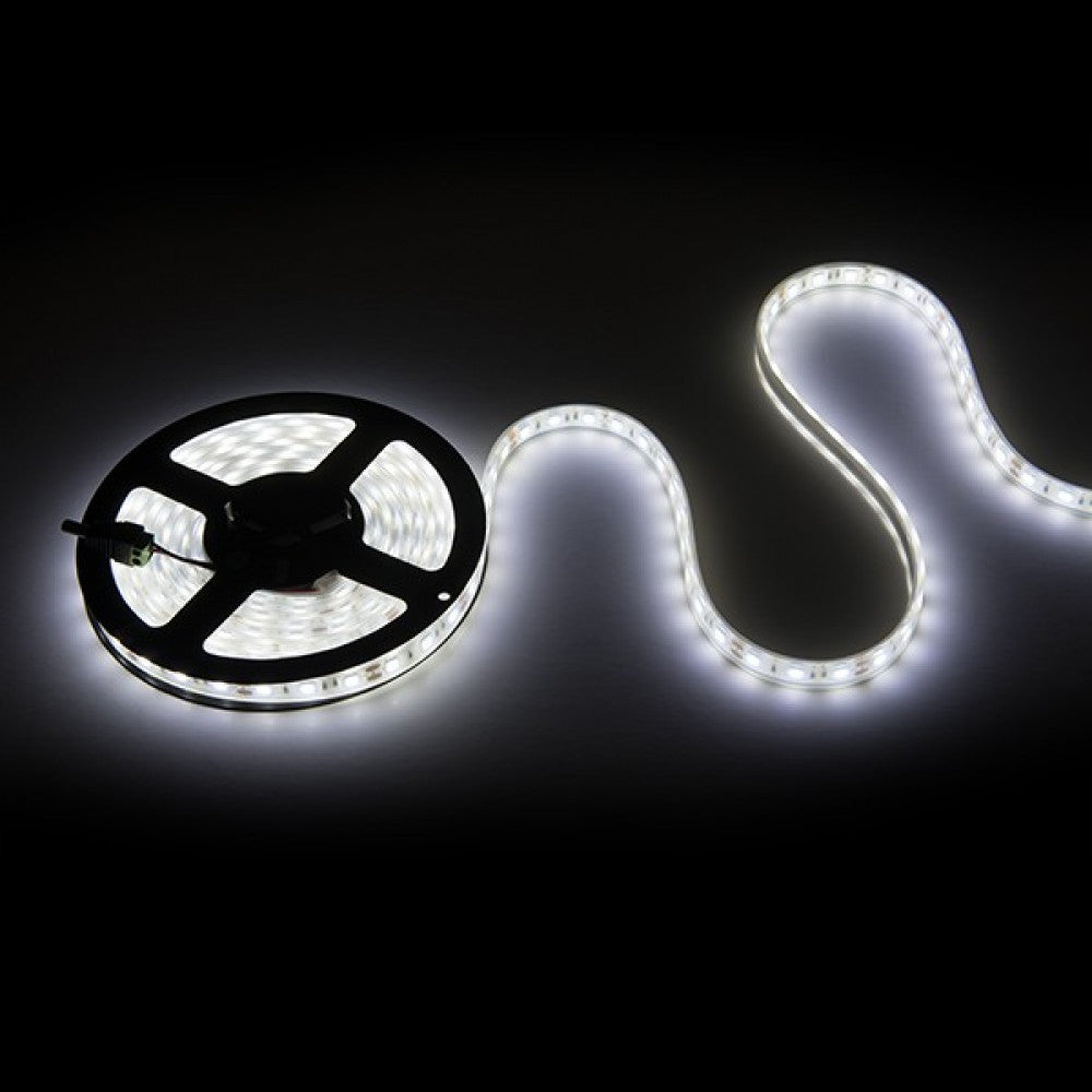 Faixa de 60 LEDs 72W 3760Lm CRI85 3000ºK SMD5050 12VDC IP68 Submersível x5M 40.000H [CA-5050-12V-IP68-WW]-Branco Quente