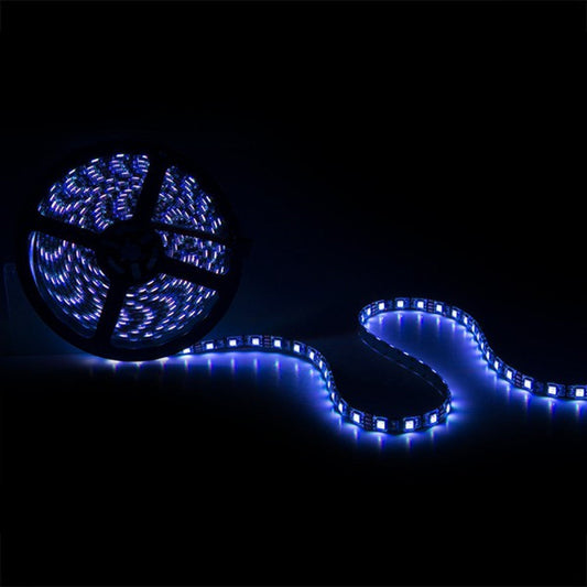 Faixa de 300 LEDs 72W 4.200Lm SMD5050 12VDC IP65 Placa preta x5M 40.000H [CA-5050-300-IP65-B-RGB]-RGB