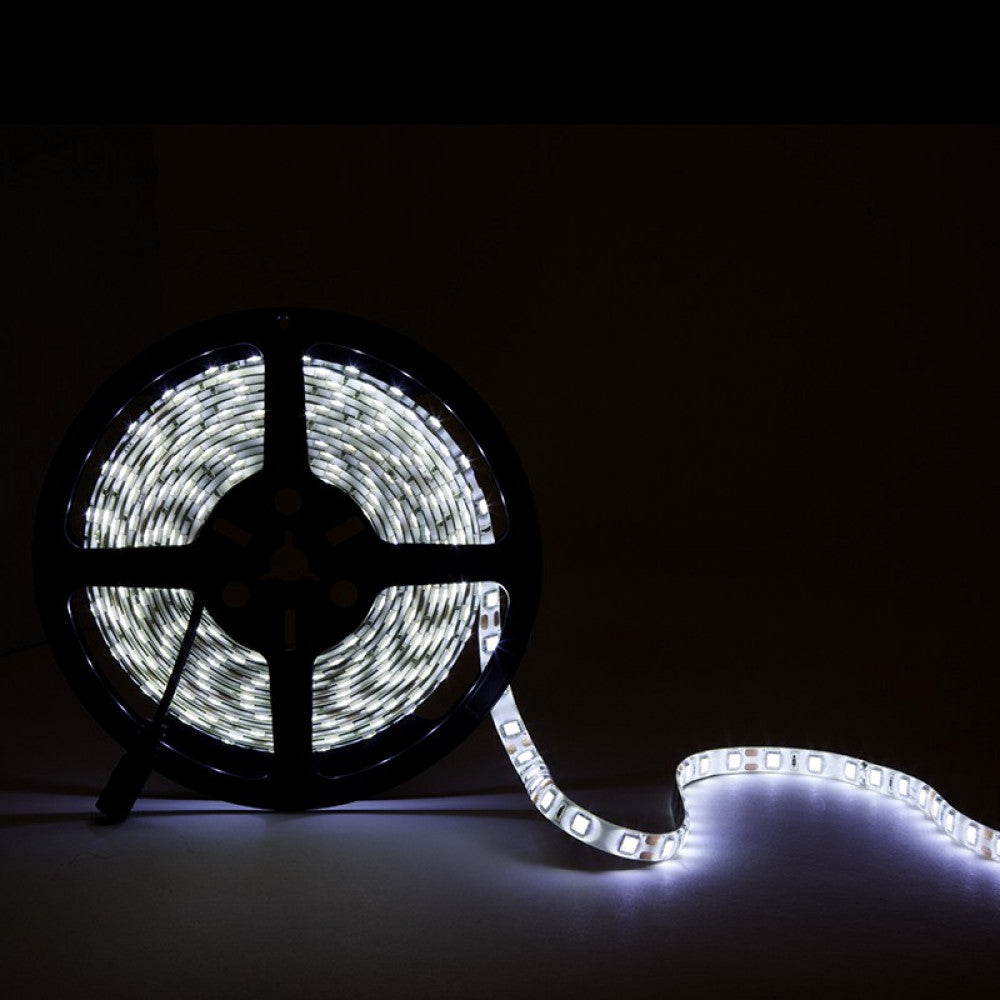 Faixa de 60 LEDs/M 100W 6.900Lm CRI85 6000ºK SMD5054 12VDC IP65 x5M 40.000H [CA-60-5054-12-IP65-CW]-Branco Frio