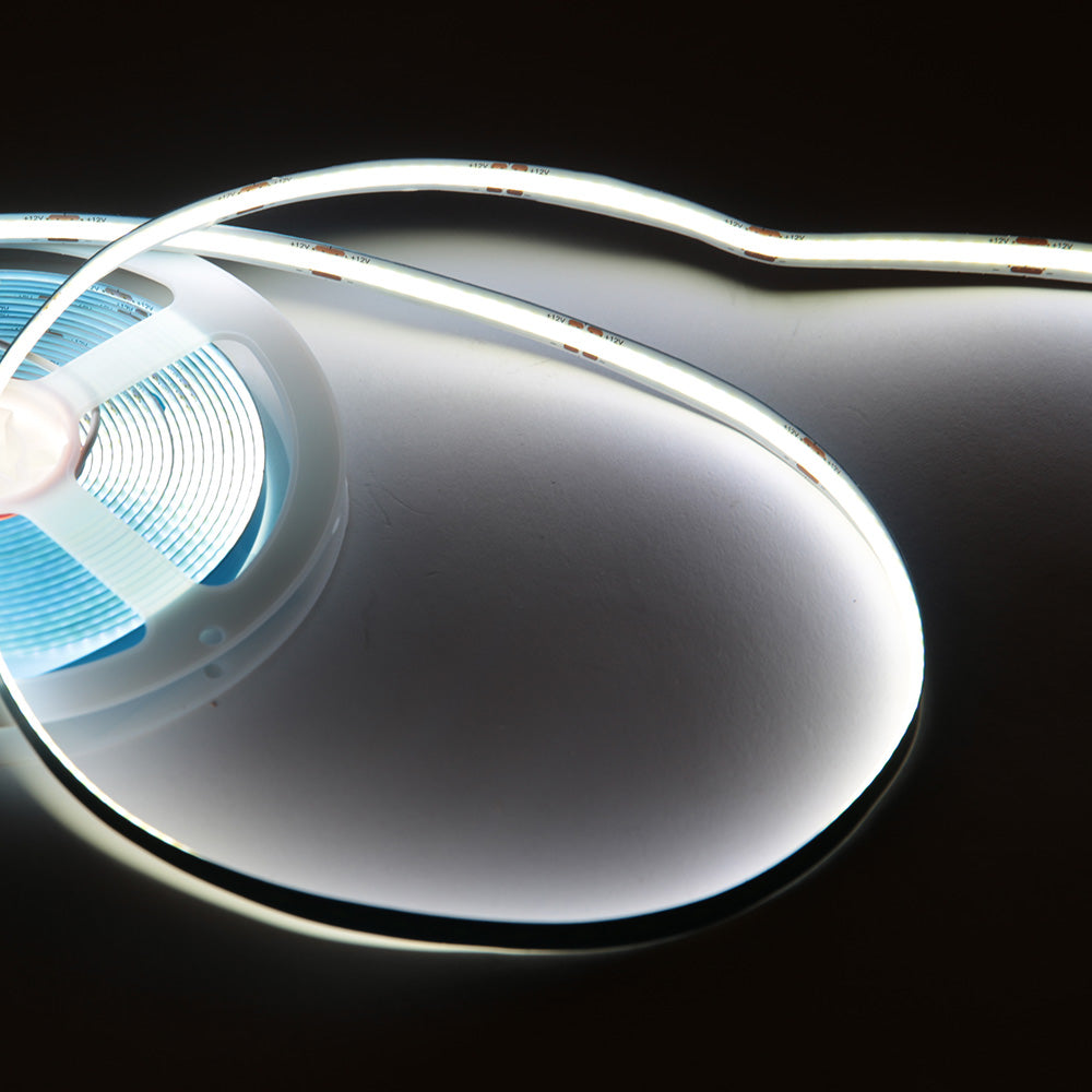 Faixa de 320 LEDs/M 50W 5000Lm CRI90 4200ºK COB 24VDC IP20 8mm Largura x5M 40.000H [CA-COB-320-24DC-W]-Branco Natural