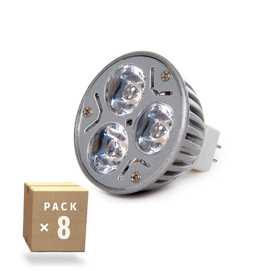 Pacote de 8 Lâmpadas LED GU5.3 6W 515Lm 3000ºK 40.000H [CA-MR16-9W-WW-PK8-AP]