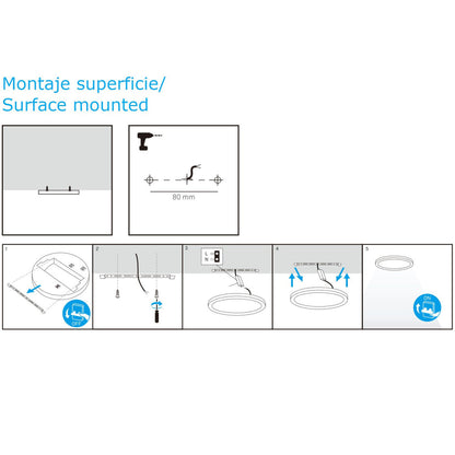 Candeeiro de Teto LED Multipotência 9W/12W/18W 3CCT com Sensor