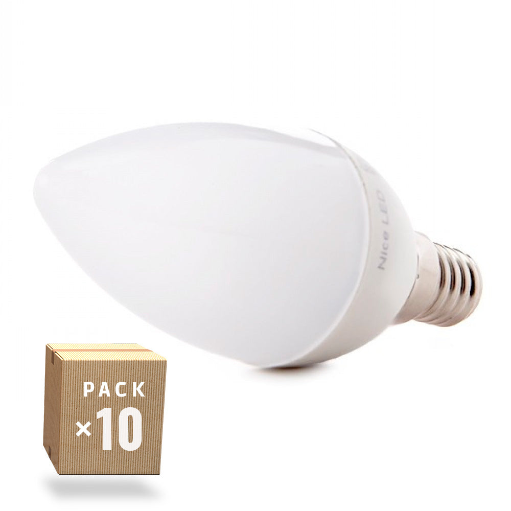 Pacote de 10 Lâmpadas Vela LED 2835SMD E14 5W 410Lm 40.000H
